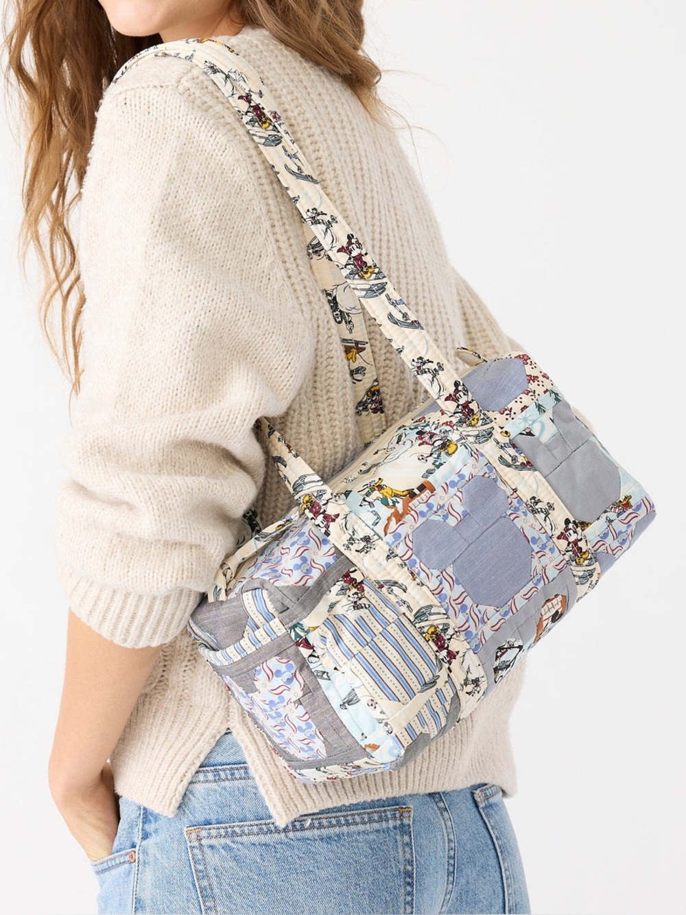 Vera Bradley Disney Original 100 Ski Weekend Mickey Mouse Patchwork Shoulder Bag